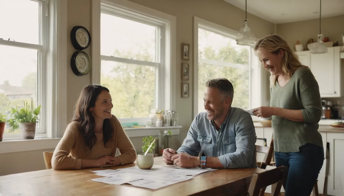 Homeowners reviewing a written concrete quote together in the Sayreville area